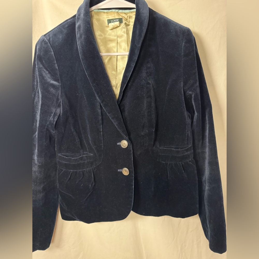 J. Crew Midnight Blue Velvet Blazer